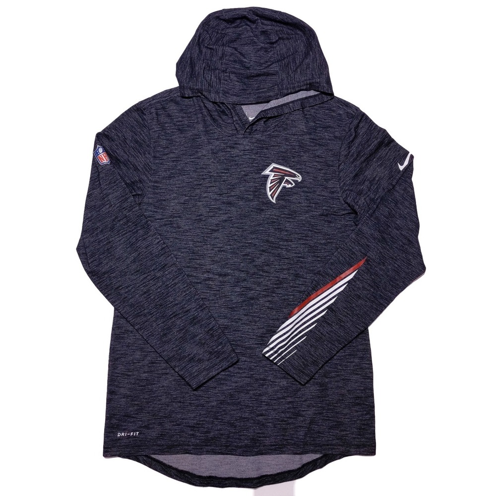 NIKE Atlanta Falcons NFL‎ Long Sleeve Hoodie Shirt Black Gray Small S
